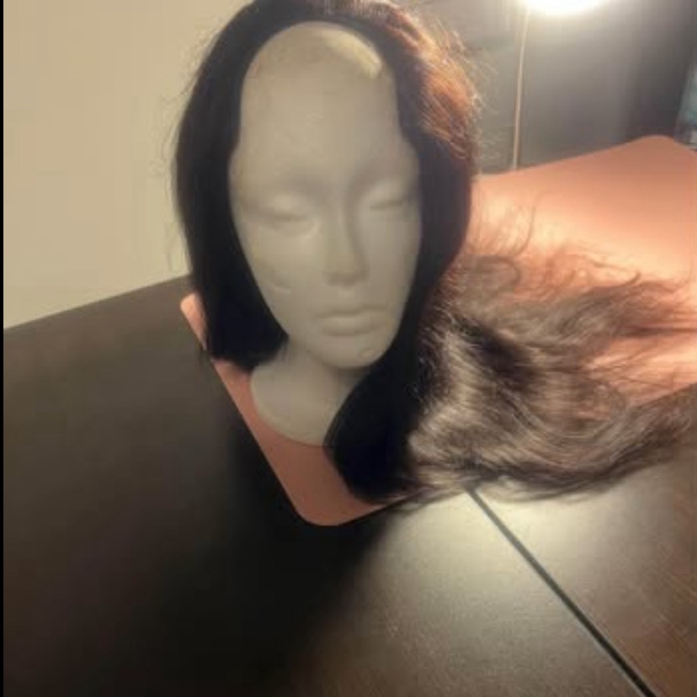 Upart wig 20 inches long wavy, beautiful wig, human hair, can be curled etc.